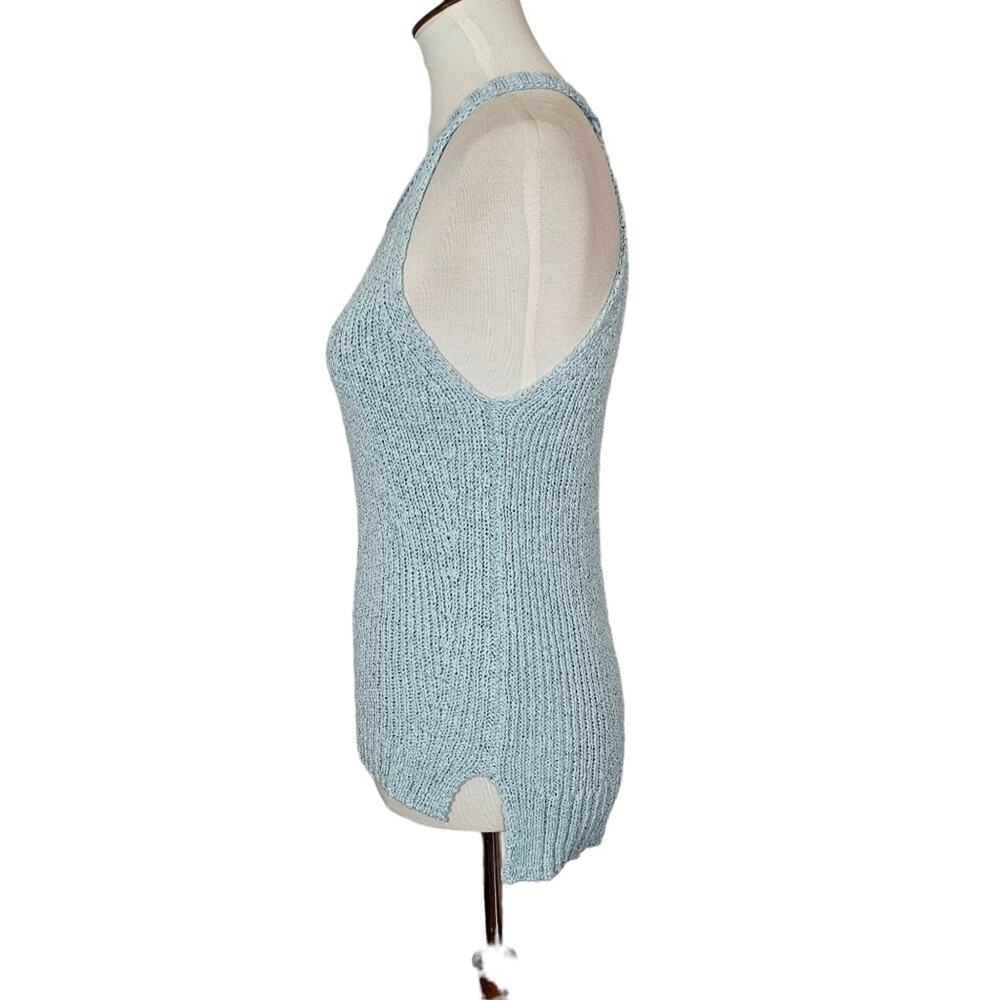 Clich Blue Tape Yarn High Neck Sweater Tank View 3